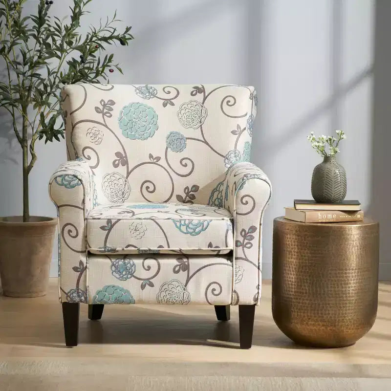 Fauteuil club contemporain en tissu d'ameublement