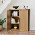 Meuble d'appoint en bois 36x31x16 de couleur naturelle, organiseur de rangement avec étagères réglables pour cuisine, chambre, entrée, salon, salle à manger