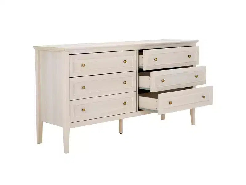 Commode à 6 tiroirs avec structure en panneaux de particules, MDF et bois