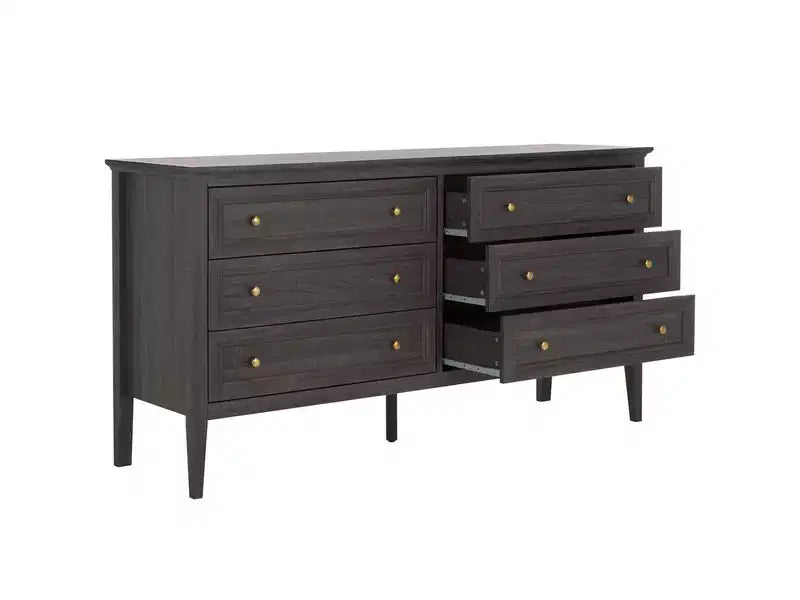 Commode à 6 tiroirs avec structure en panneaux de particules, MDF et bois