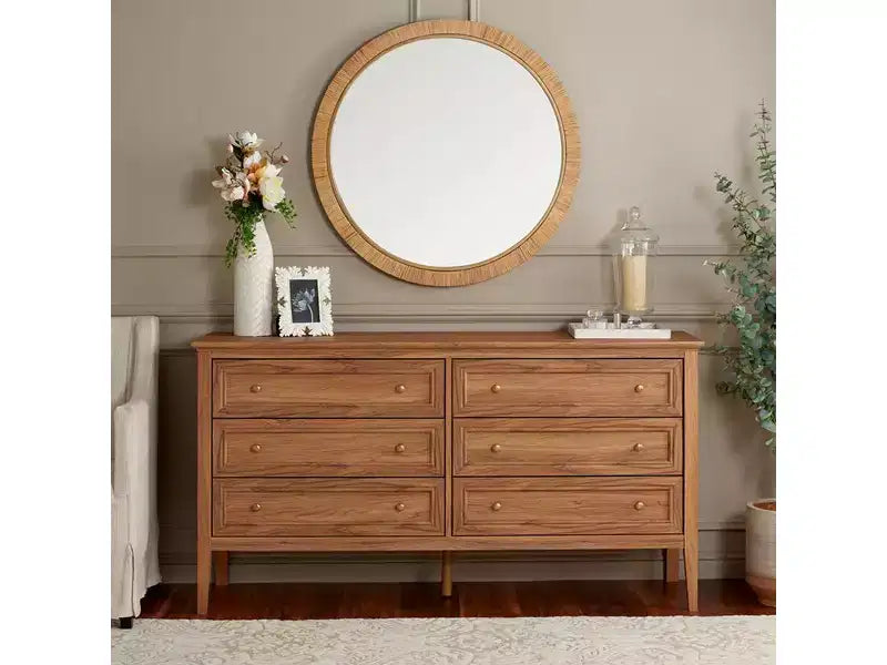 Commode à 6 tiroirs avec structure en panneaux de particules, MDF et bois