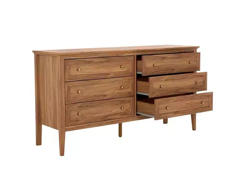 Commode à 6 tiroirs avec structure en panneaux de particules, MDF et bois