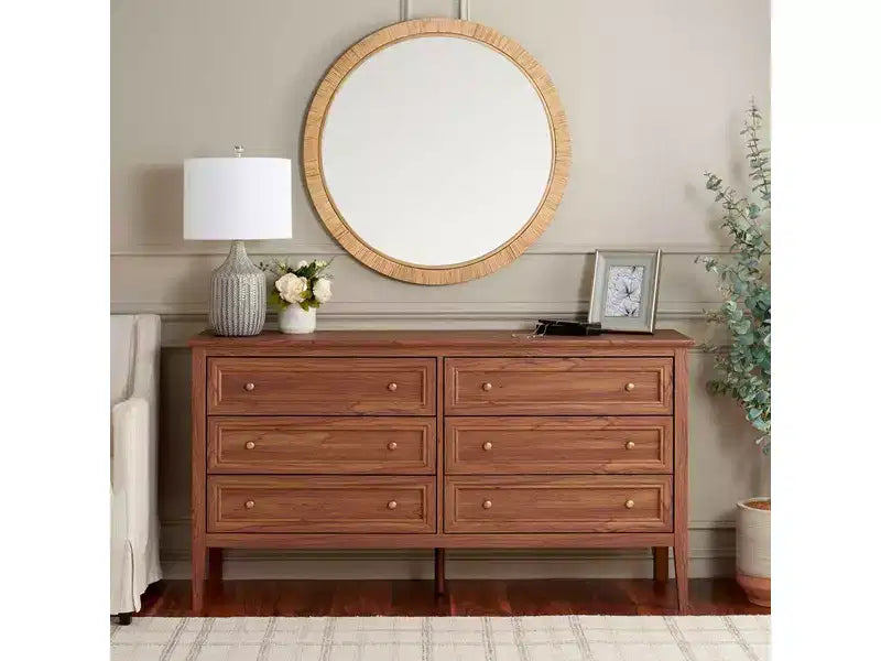 Commode à 6 tiroirs avec structure en panneaux de particules, MDF et bois