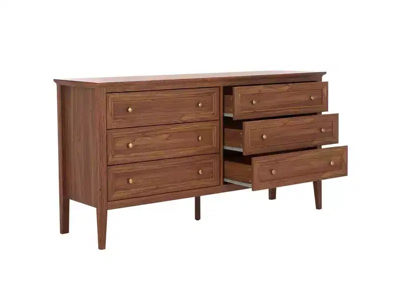 Commode à 6 tiroirs avec structure en panneaux de particules, MDF et bois