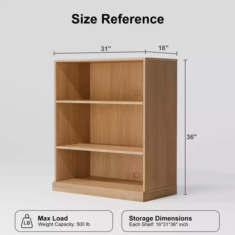 [91 cm | Rangement ouvert]Armoire décorative en bois naturel sans porte (Étagère multi-niveaux + Design moderne)