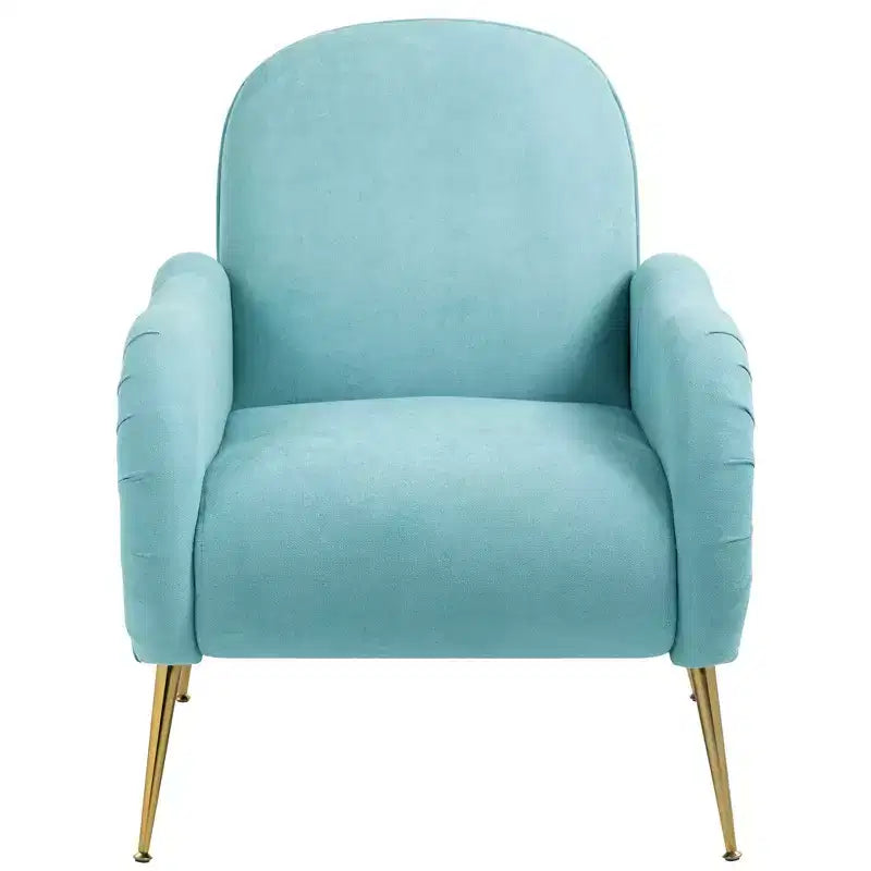 Fauteuil moderne pour chambre à coucher avec pieds en métal doré, fauteuil en tissu flocon de neige, canapé individuel pour salon