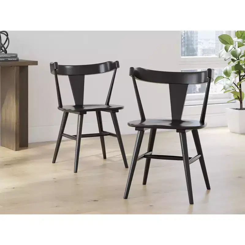 Chaises de salle à manger modernes avec dossier enveloppant, lot de 2, noir