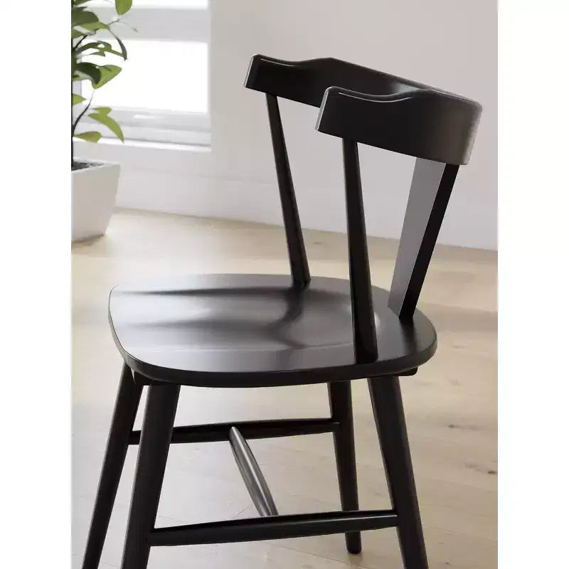 Chaises de salle à manger modernes avec dossier enveloppant, lot de 2, noir