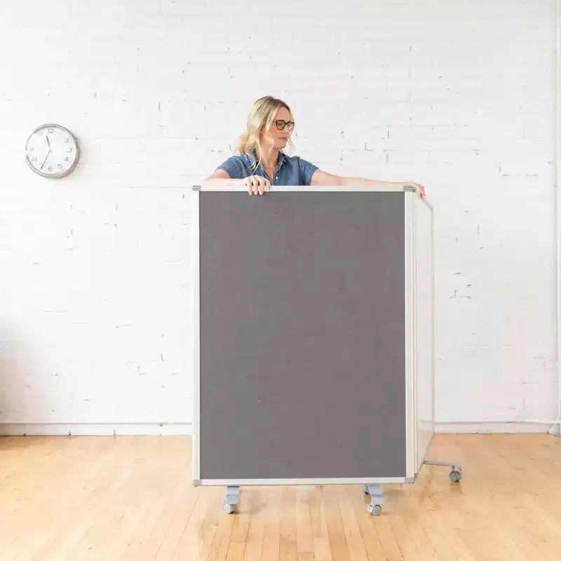 Séparateur de pièce mobile effaçable à sec et en flanelle, 3 panneaux, Fournitures scolaires