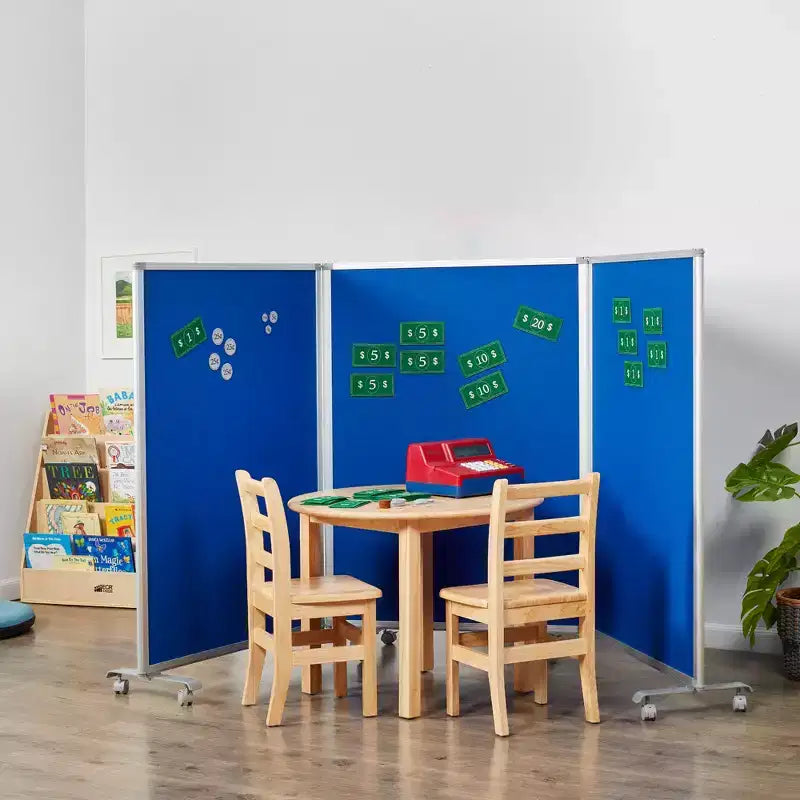 Séparateur de pièce mobile effaçable à sec et en flanelle, 3 panneaux, Fournitures scolaires