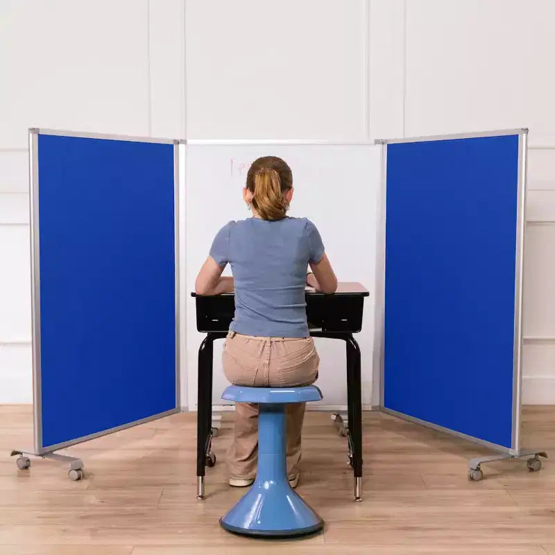 Séparateur de pièce mobile effaçable à sec et en flanelle, 3 panneaux, Fournitures scolaires