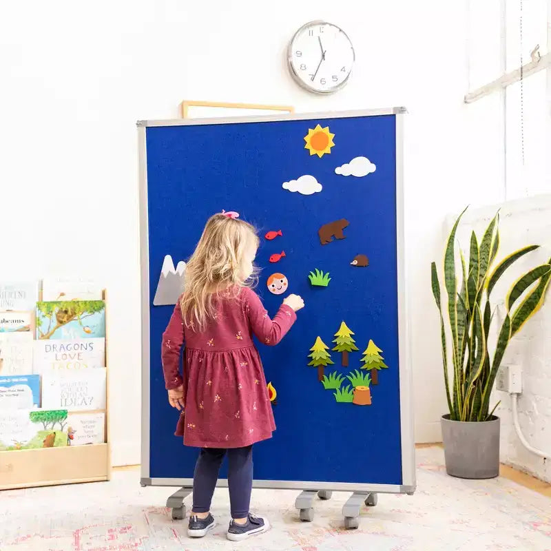 Séparateur de pièce mobile effaçable à sec et en flanelle, 3 panneaux, Fournitures scolaires