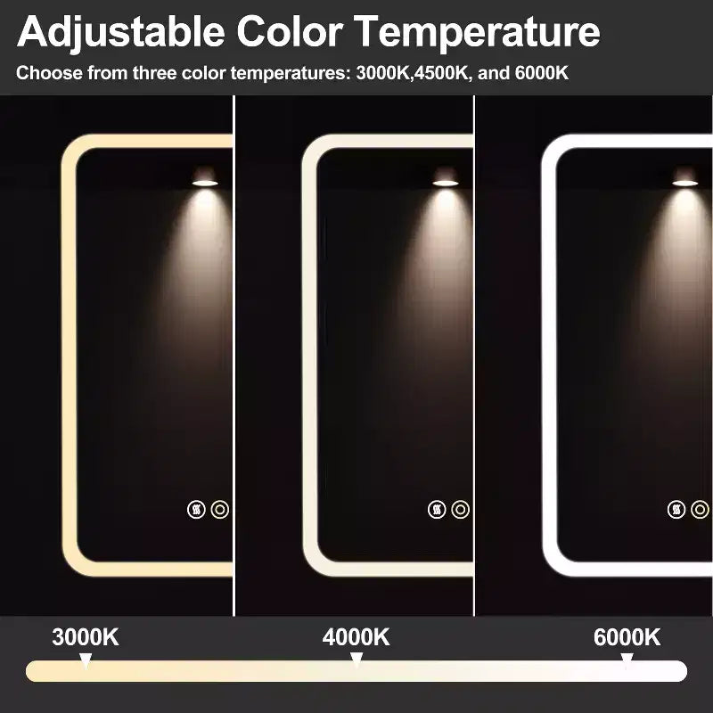 Armoire à pharmacie LED avec miroir, armoire de salle de bain encastrée/murale, intensité variable, lumière 3 modes, antibuée, étagères réglables, blanc