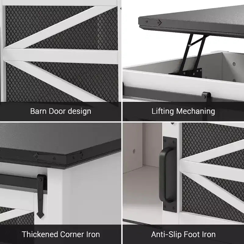 Table basse relevable de 47,2'' avec rangement, tiroirs et étagères réglables - Table basse centrale rustique de style ferme pour salon