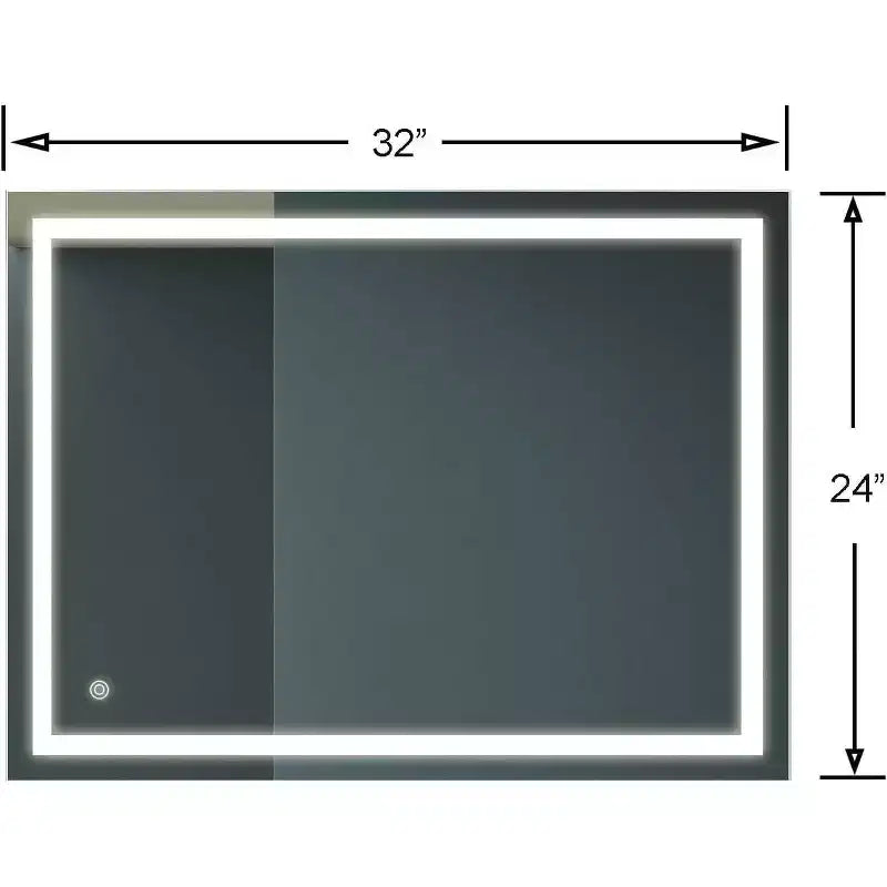Miroir de courtoisie LED de salle de bain 32 x 24 pouces 3 couleurs dimmable Mural Maquillage Miroir avec contrôle interrupteur mural Étanche Anti-buée Miroir de salle de bain