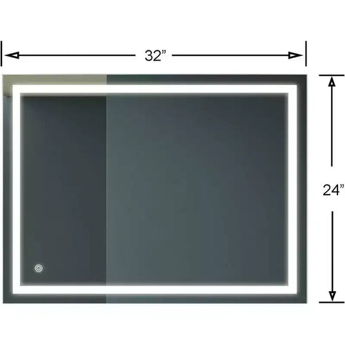 Miroir de courtoisie LED de salle de bain 32 x 24 pouces 3 couleurs dimmable Mural Maquillage Miroir avec contrôle interrupteur mural Étanche Anti-buée Miroir de salle de bain