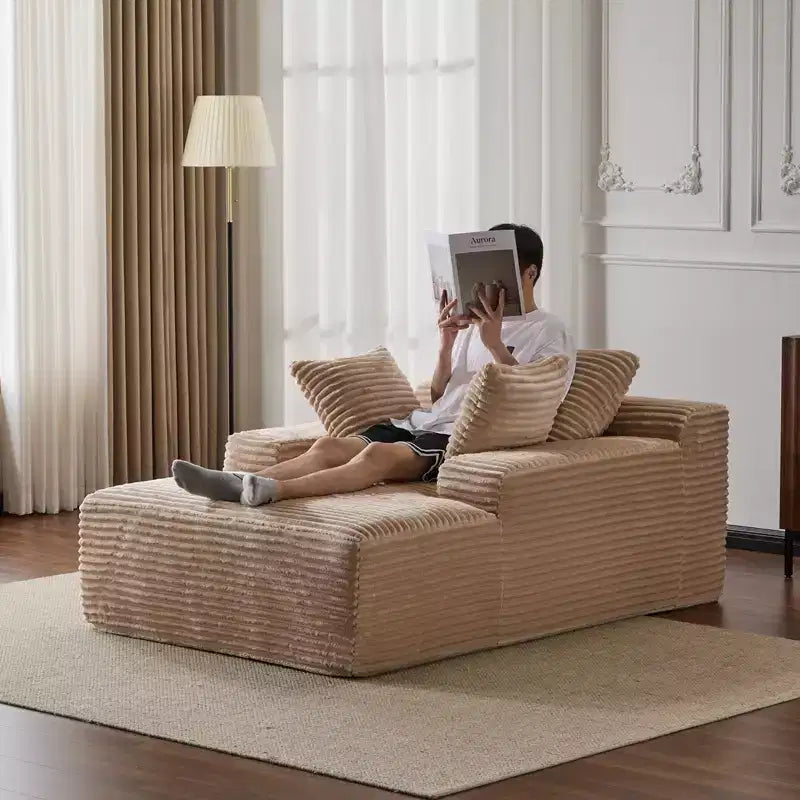 Canapé-lit moderne surdimensionné avec accoudoir et oreillers décoratifs, futon rembourré et profond pour salon