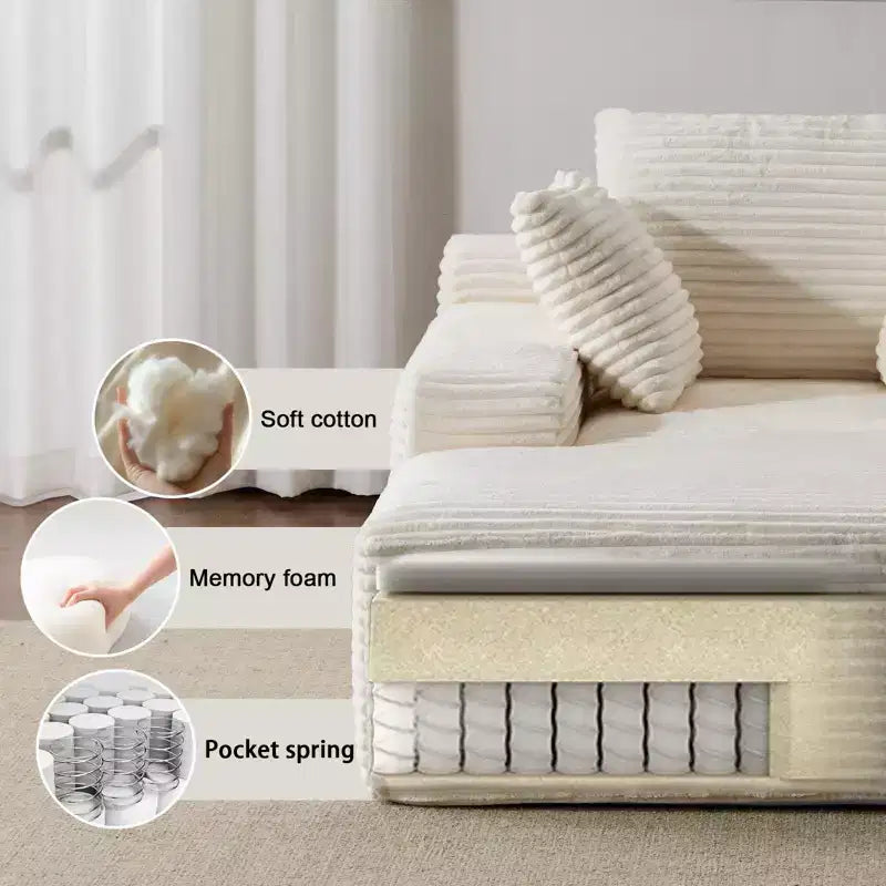 Canapé-lit moderne surdimensionné avec accoudoir et oreillers décoratifs, futon rembourré et profond pour salon