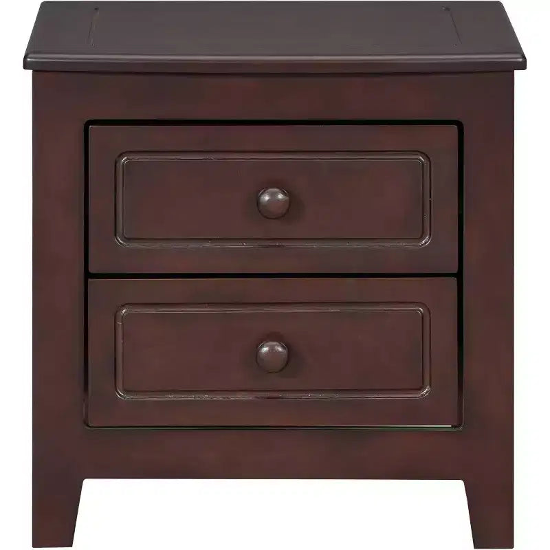 Table de chevet du milieu du siècle avec 2 tiroirs de rangement, table d'appoint rétro couleur noyer pour chambre à coucher, salon, bureau, montage facile