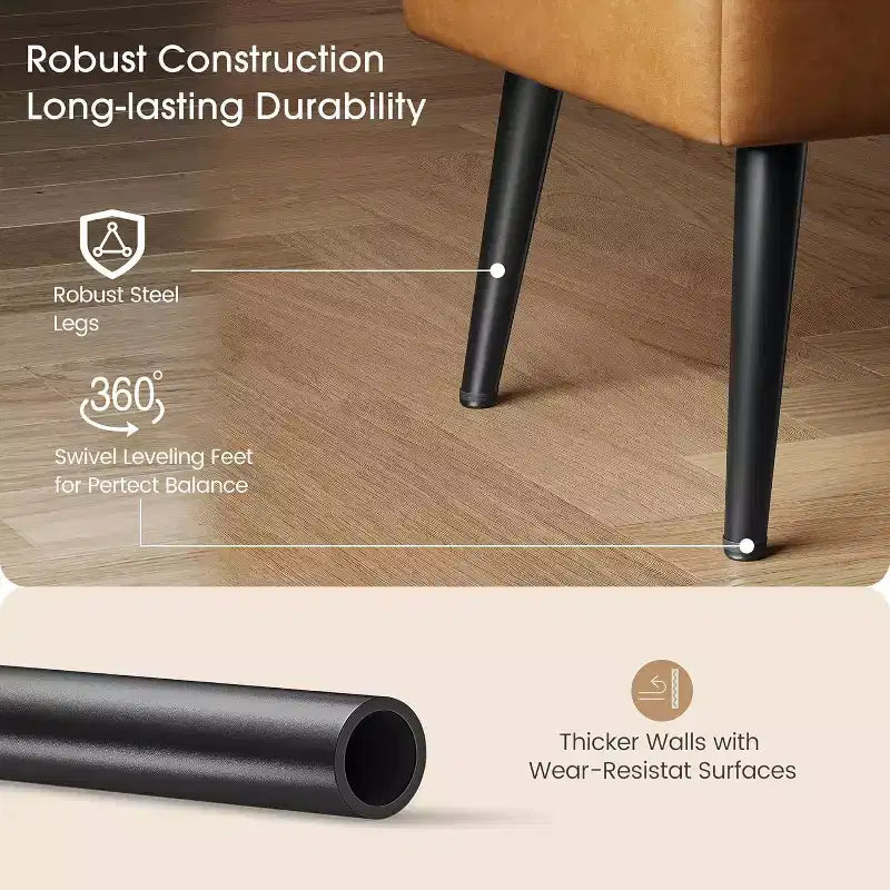 Banc ottoman de rangement 47,8 po avec revêtement en cuir, charnières robustes, siège repose-pieds pour chambre ou entrée