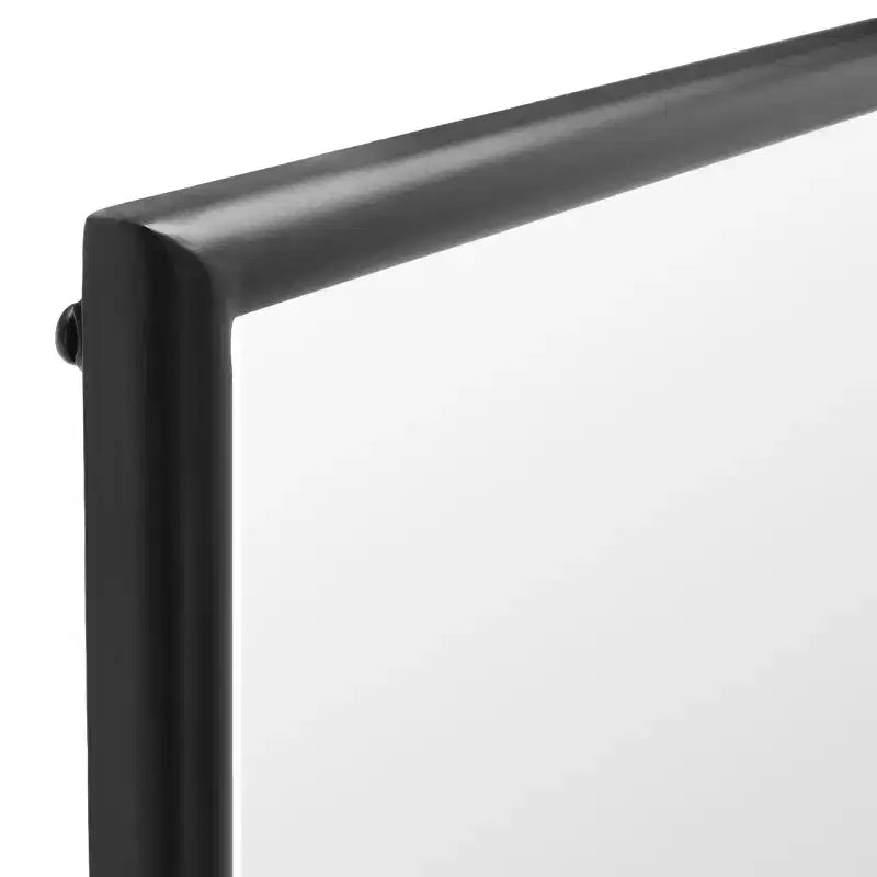 Miroir au sol à poser en fer noir de 25 x 68 pouces
