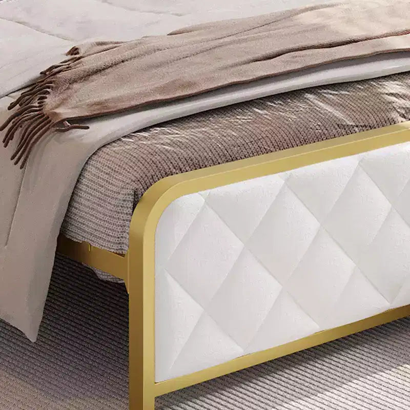Cadre de lit plateforme King Size avec station de recharge et lumières LED, cadre de lit King avec tête de lit de rangement en velours