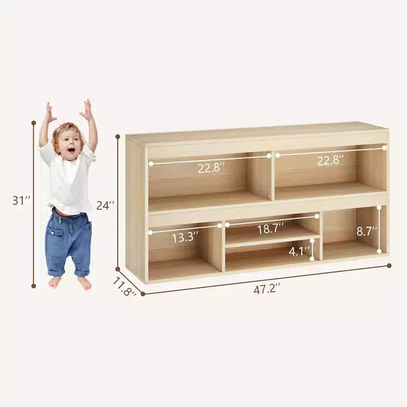 Organisateur de rangement pour jouets 6 cubes, bibliothèque pour enfants, meuble de rangement en bois, étagères de cabane pour garçons et filles, bibliothèque à jouets pour salle de jeux, bois