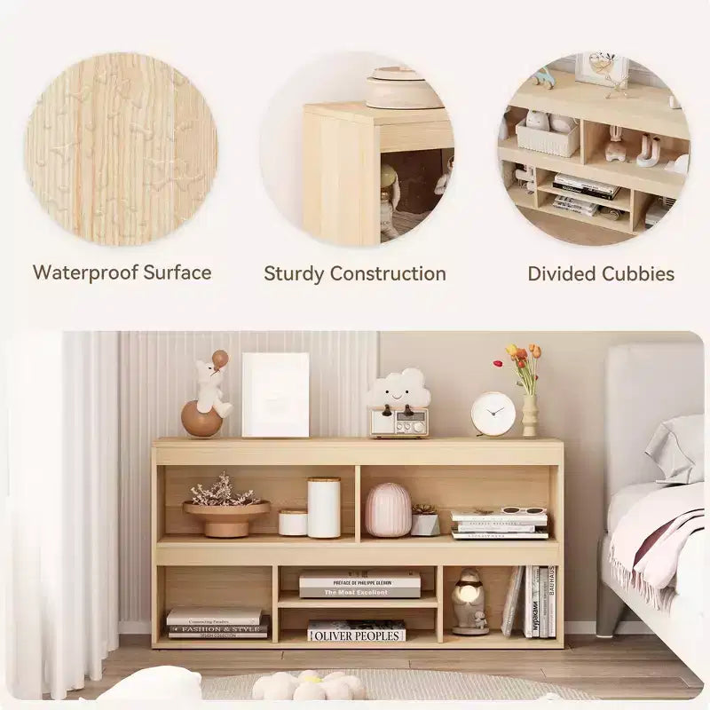 Organisateur de rangement pour jouets 6 cubes, bibliothèque pour enfants, meuble de rangement en bois, étagères de cabane pour garçons et filles, bibliothèque à jouets pour salle de jeux, bois