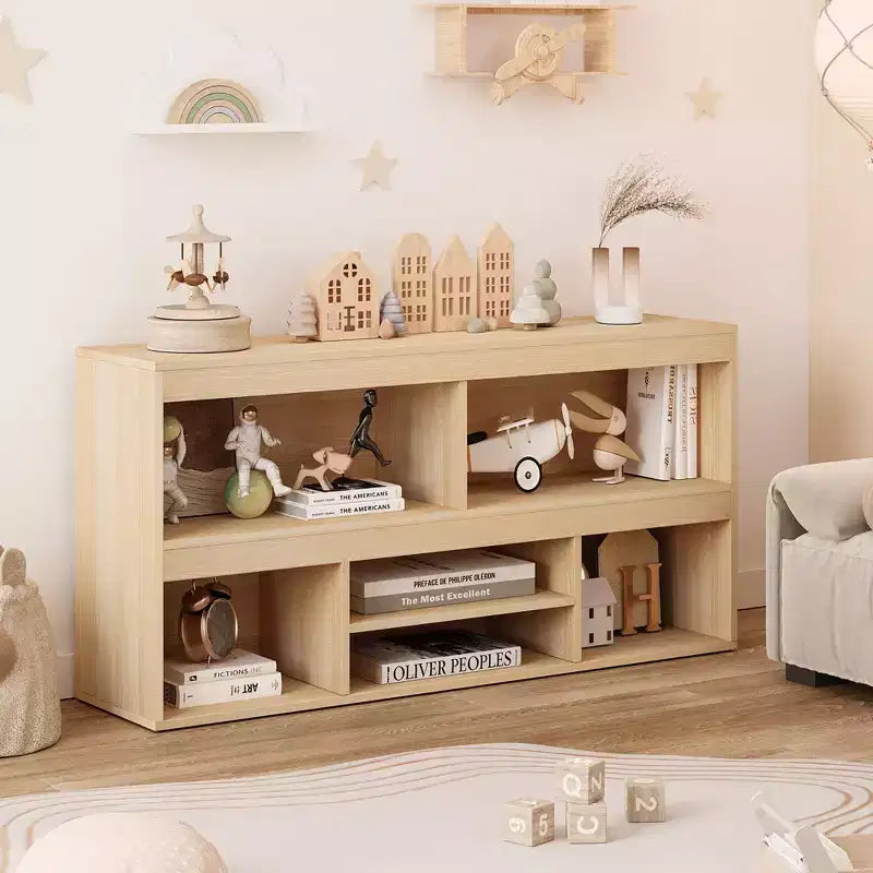 Organisateur de rangement pour jouets 6 cubes, bibliothèque pour enfants, meuble de rangement en bois, étagères de cabane pour garçons et filles, bibliothèque à jouets pour salle de jeux, bois