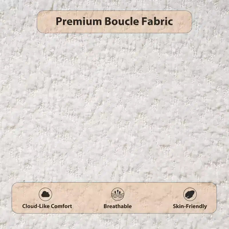 Lit rembourré en bouclé moderniste minimaliste avec tête de lit