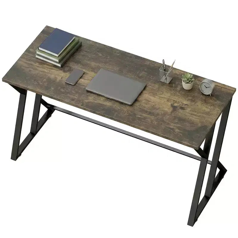 Bureau d'ordinateur 55 pouces, bureau d'écriture industriel avec pieds métalliques en Z, table d'étude pour bureau à domicile