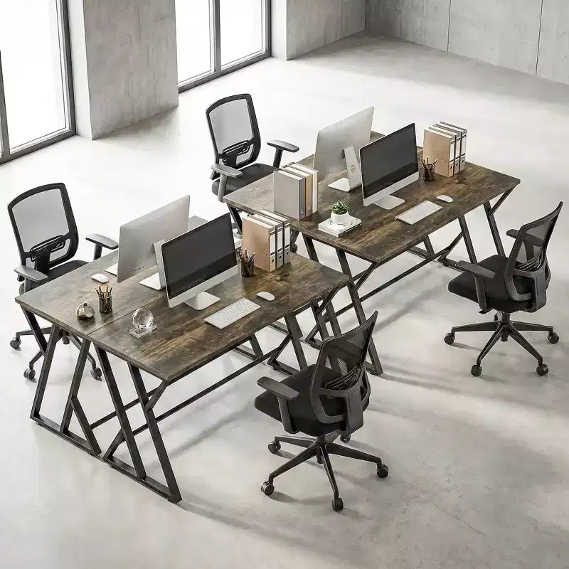 Bureau d'ordinateur 55 pouces, bureau d'écriture industriel avec pieds métalliques en Z, table d'étude pour bureau à domicile