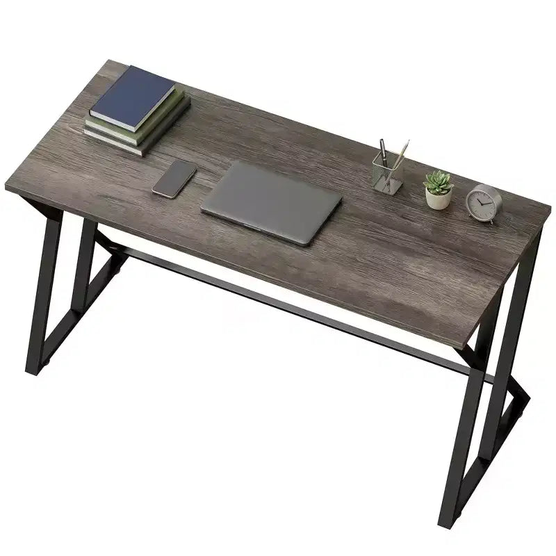 Bureau d'ordinateur 55 pouces, bureau d'écriture industriel avec pieds métalliques en Z, table d'étude pour bureau à domicile