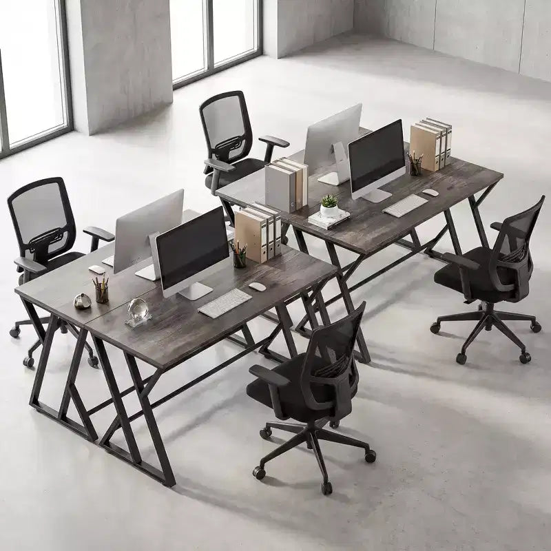 Bureau d'ordinateur 55 pouces, bureau d'écriture industriel avec pieds métalliques en Z, table d'étude pour bureau à domicile