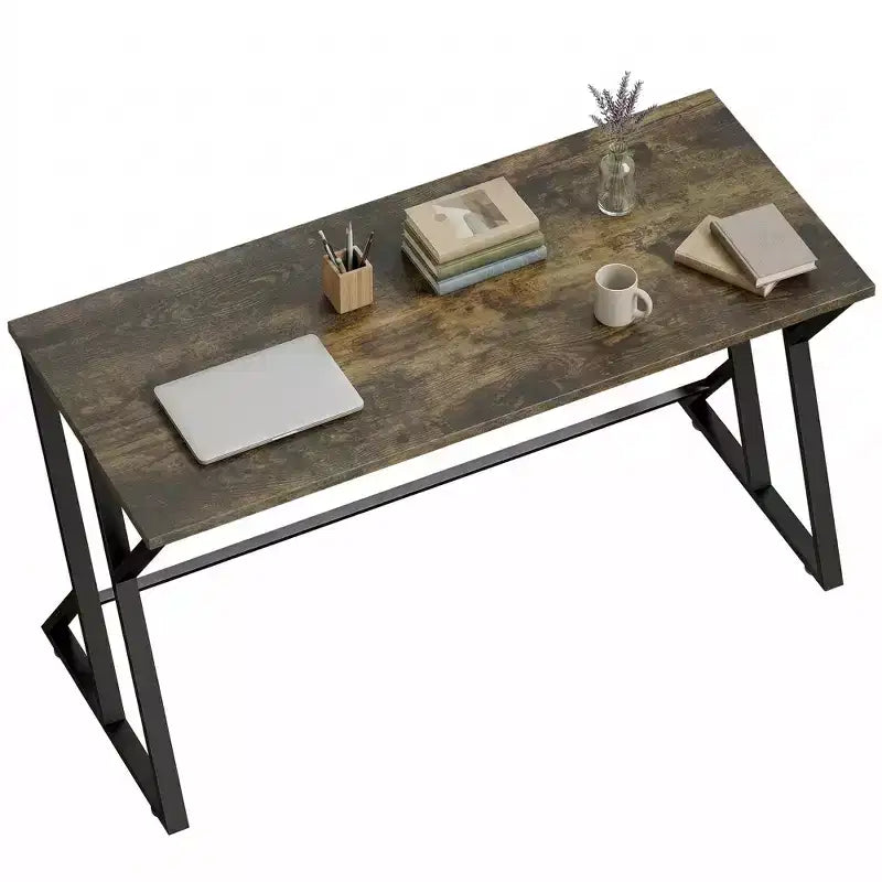 Bureau d'ordinateur 55 pouces, bureau d'écriture industriel avec pieds métalliques en Z, table d'étude pour bureau à domicile
