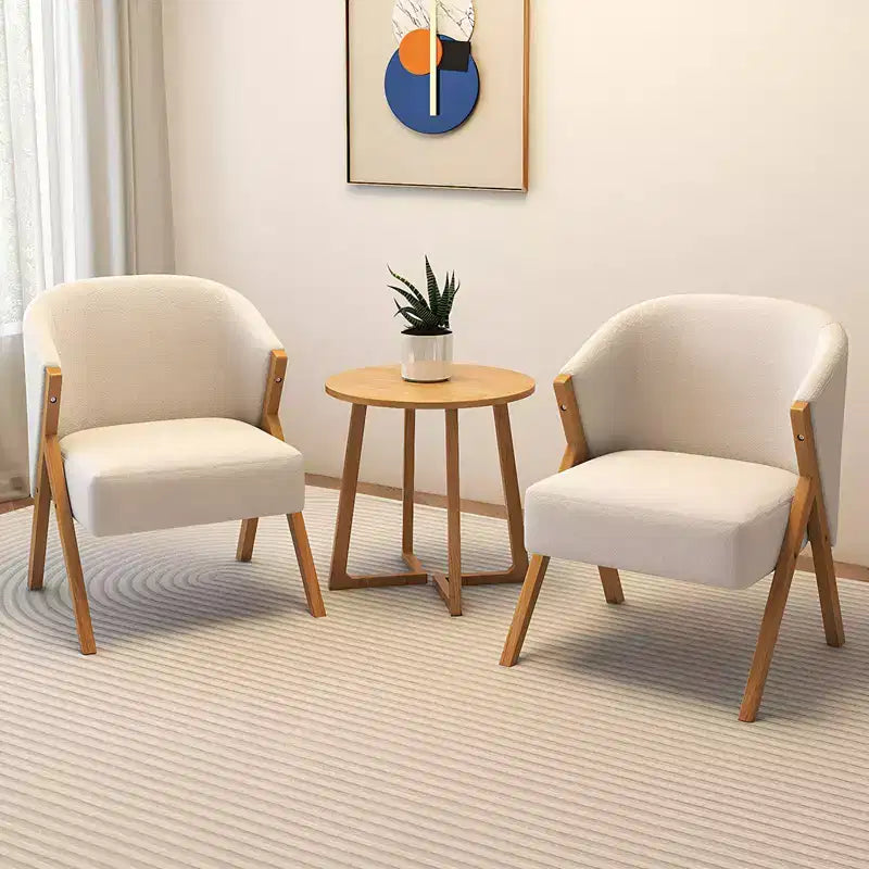 Guéridon rond 24'', Table d'appoint canapé en bois massif style moderne milieu de siècle avec pieds en V, Petite table basse pour petit espace