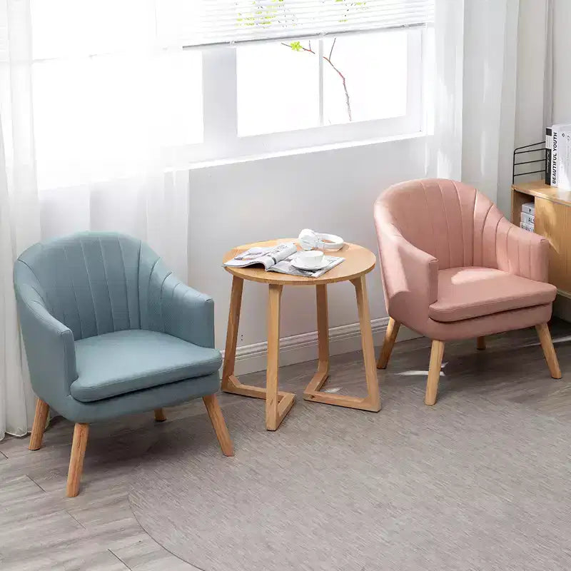 Guéridon rond 24'', Table d'appoint canapé en bois massif style moderne milieu de siècle avec pieds en V, Petite table basse pour petit espace