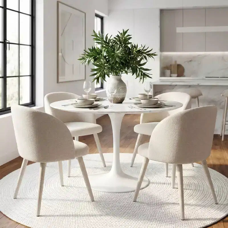 Lot de 2 Chaises de Salle à Manger Modernes Rembourrées en Tissu avec Accoudoirs et Pieds en Métal Enveloppé, Sièges Rembourrés pour Cuisine et Salle à Manger
