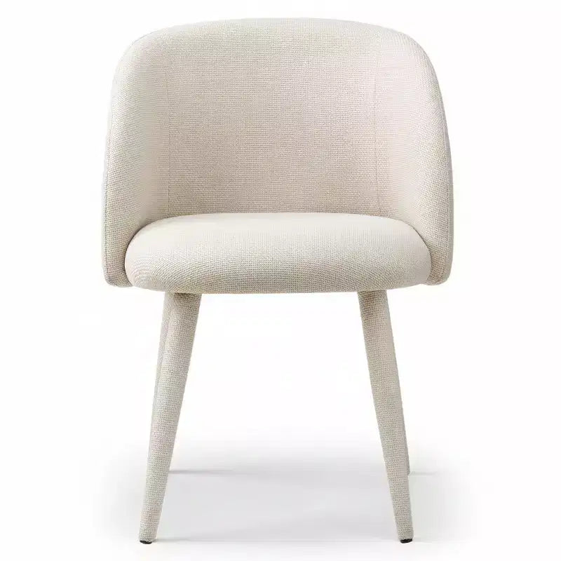 Lot de 2 Chaises de Salle à Manger Modernes Rembourrées en Tissu avec Accoudoirs et Pieds en Métal Enveloppé, Sièges Rembourrés pour Cuisine et Salle à Manger