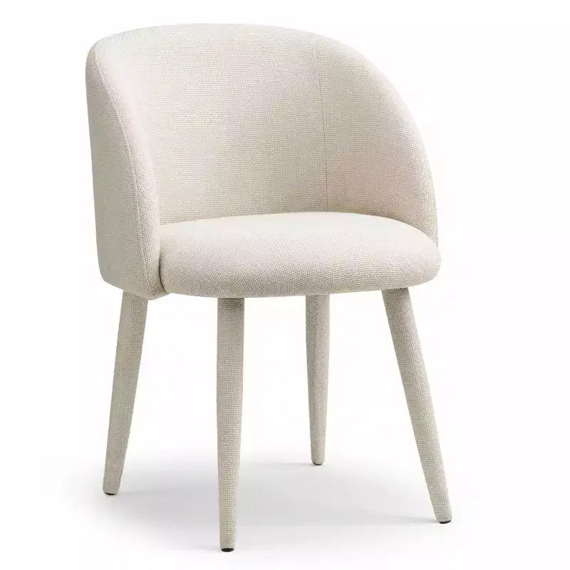 Lot de 2 Chaises de Salle à Manger Modernes Rembourrées en Tissu avec Accoudoirs et Pieds en Métal Enveloppé, Sièges Rembourrés pour Cuisine et Salle à Manger