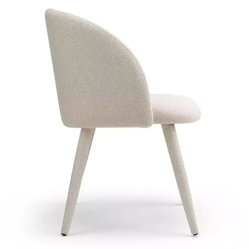 Lot de 2 Chaises de Salle à Manger Modernes Rembourrées en Tissu avec Accoudoirs et Pieds en Métal Enveloppé, Sièges Rembourrés pour Cuisine et Salle à Manger