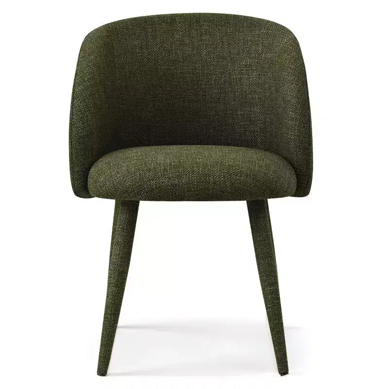 Lot de 2 Chaises de Salle à Manger Modernes Rembourrées en Tissu avec Accoudoirs et Pieds en Métal Enveloppé, Sièges Rembourrés pour Cuisine et Salle à Manger