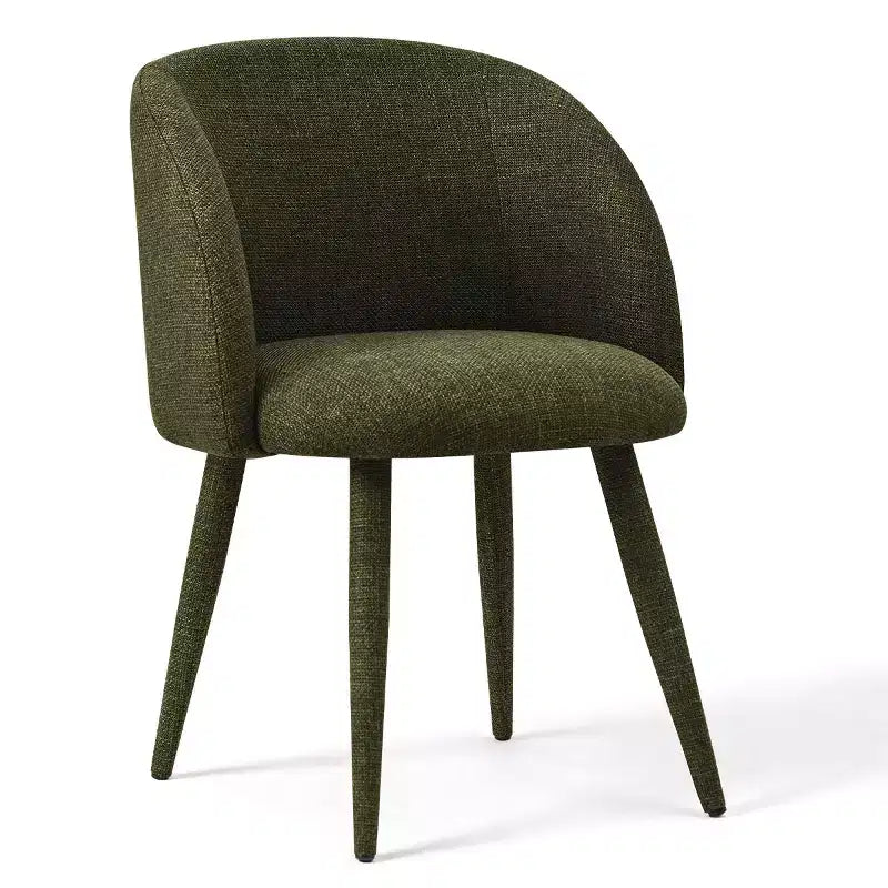 Lot de 2 Chaises de Salle à Manger Modernes Rembourrées en Tissu avec Accoudoirs et Pieds en Métal Enveloppé, Sièges Rembourrés pour Cuisine et Salle à Manger