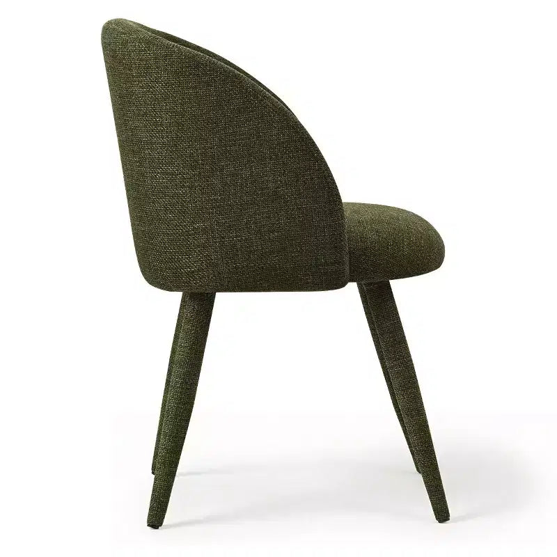 Lot de 2 Chaises de Salle à Manger Modernes Rembourrées en Tissu avec Accoudoirs et Pieds en Métal Enveloppé, Sièges Rembourrés pour Cuisine et Salle à Manger