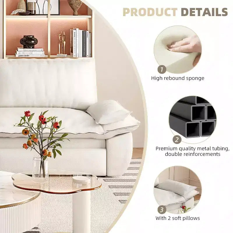 Canapé-lit convertible en velours, canapé-lit escamotable 3 places, canapé pliable 3 en 1 pour salon ou appartement, beige