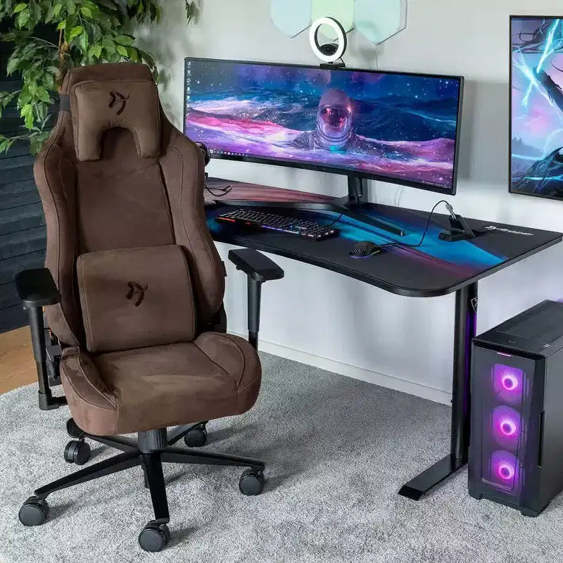 Fauteuil de bureau et de jeu Supersoft avec support lombaire en mousse à mémoire de forme, marron