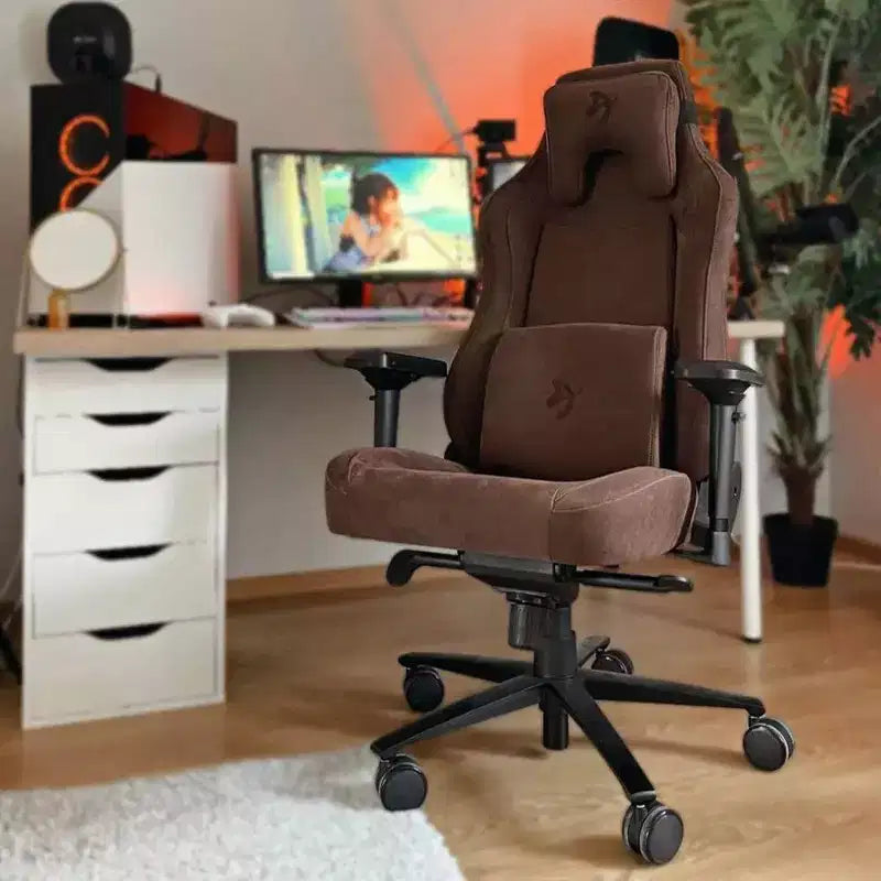 Fauteuil de bureau et de jeu Supersoft avec support lombaire en mousse à mémoire de forme, marron