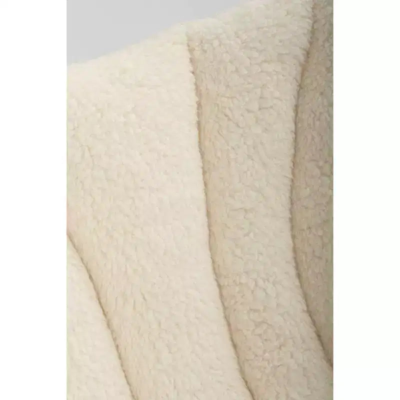 Chaise papillon Dorm, fausse fourrure de mouton, crème