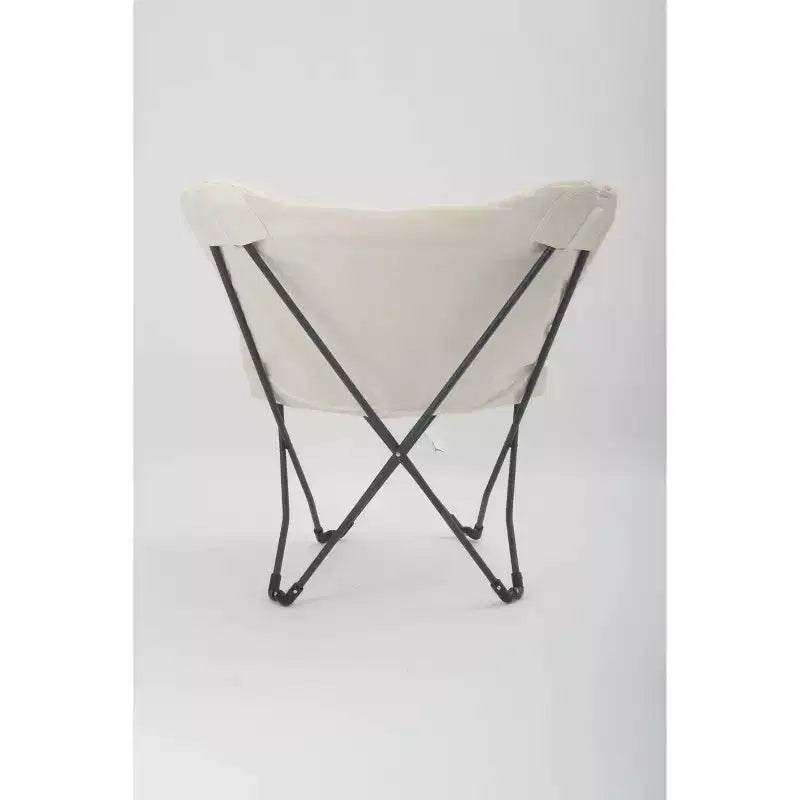 Chaise papillon Dorm, fausse fourrure de mouton, crème