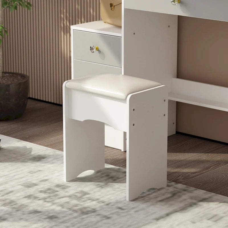 Ensemble de coiffeuse Timechee avec miroir coulissant éclairé - 33L x 15.7l x 52.4H